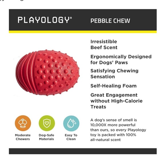 Playology Small All-Natural Beef Scented Pebble Chew - Picture 5 of 7